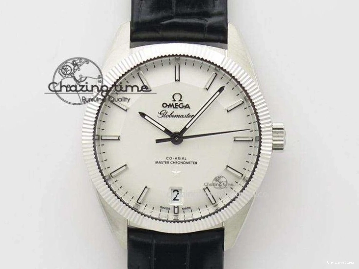 0808 Unique Speedmaster ’57 Co-Axial OMF 1:1 Best Edition White Dial Blue Markers A9300 (Free Leather Strap) 8132